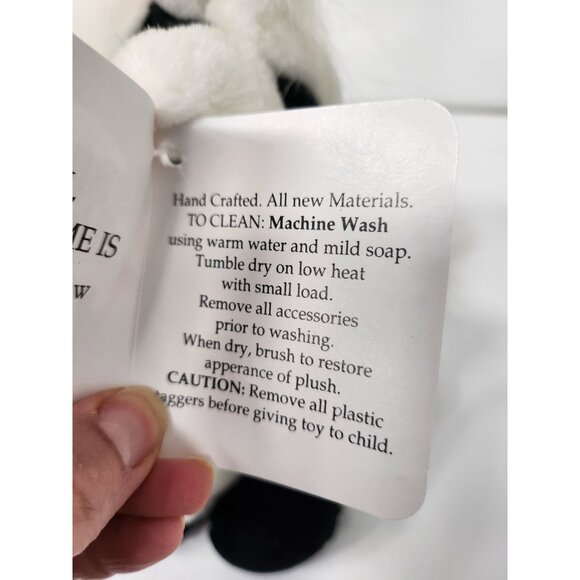 Vintage 1995 Black White Plush Soft Toy Cow Hand Puppet Happiness Always NEW - Picture 4 of 12